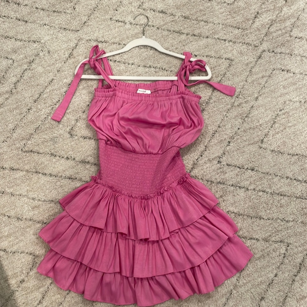 Pink dress flowy and tight brand is idem ditto but got at dear Hannah!